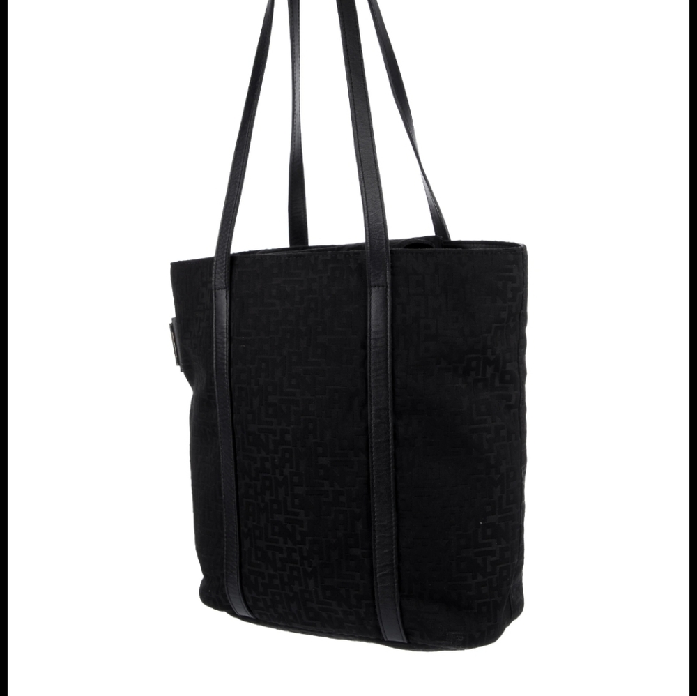 Longchamp Leather Trimmed Jaquard Logo Tote